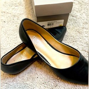 Franco Sarto black flats, size 6.